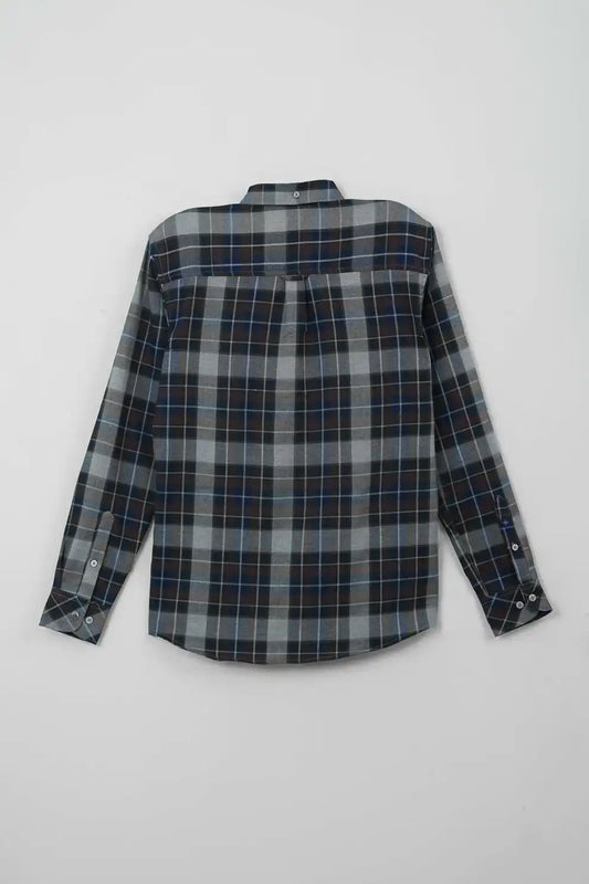 Stylish plaid shirt on a white background