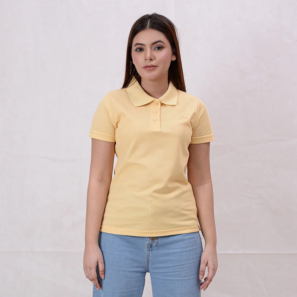 Elegant Women's Sunlight Basic Polo Shirt in Light