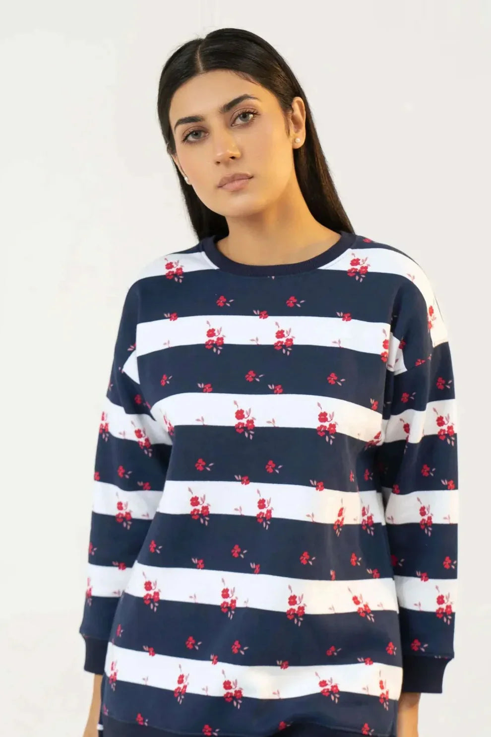 Sweatshirt navy blue side view