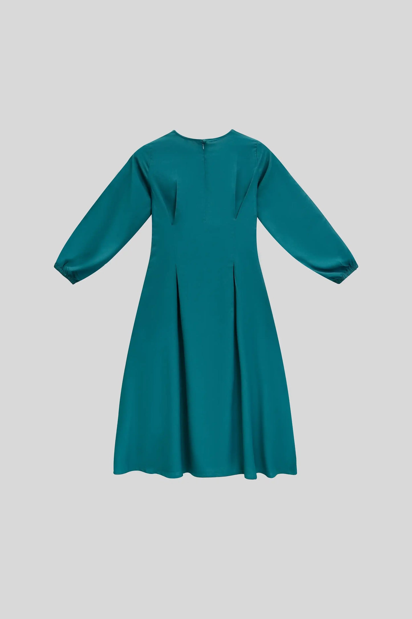 Teal dress with long sleeves