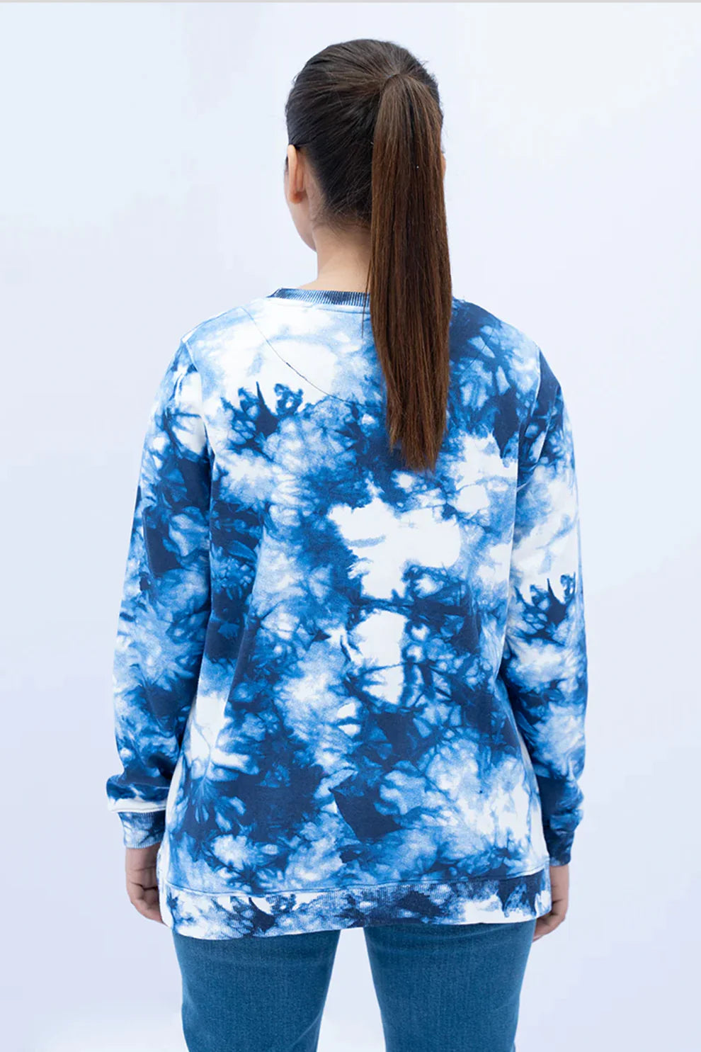 Tie-dye sweatshirt blue back view