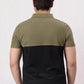 Two-tone green and black polo shirt