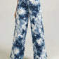 Women Tie & Dye Wide Leg Jeans - Blue