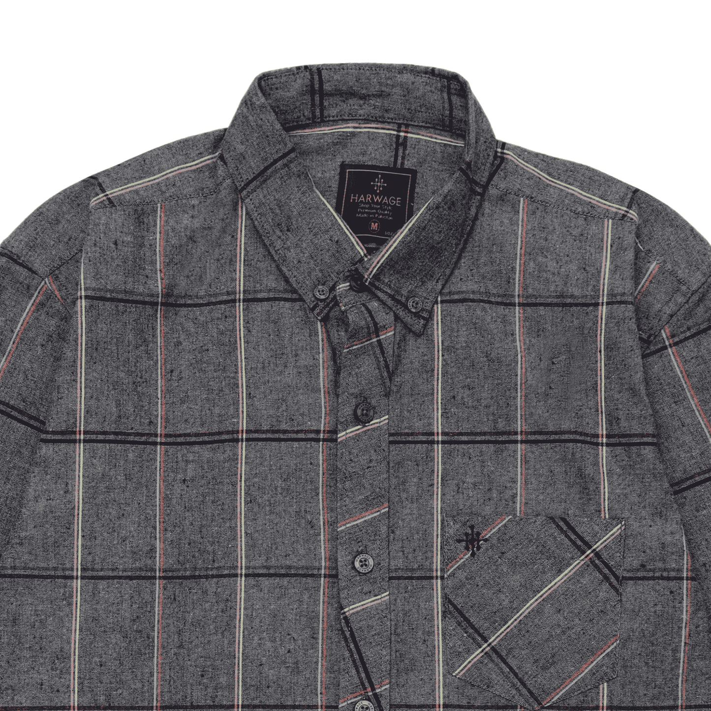 Men Grey Checkered Casual Shirt - Harwage