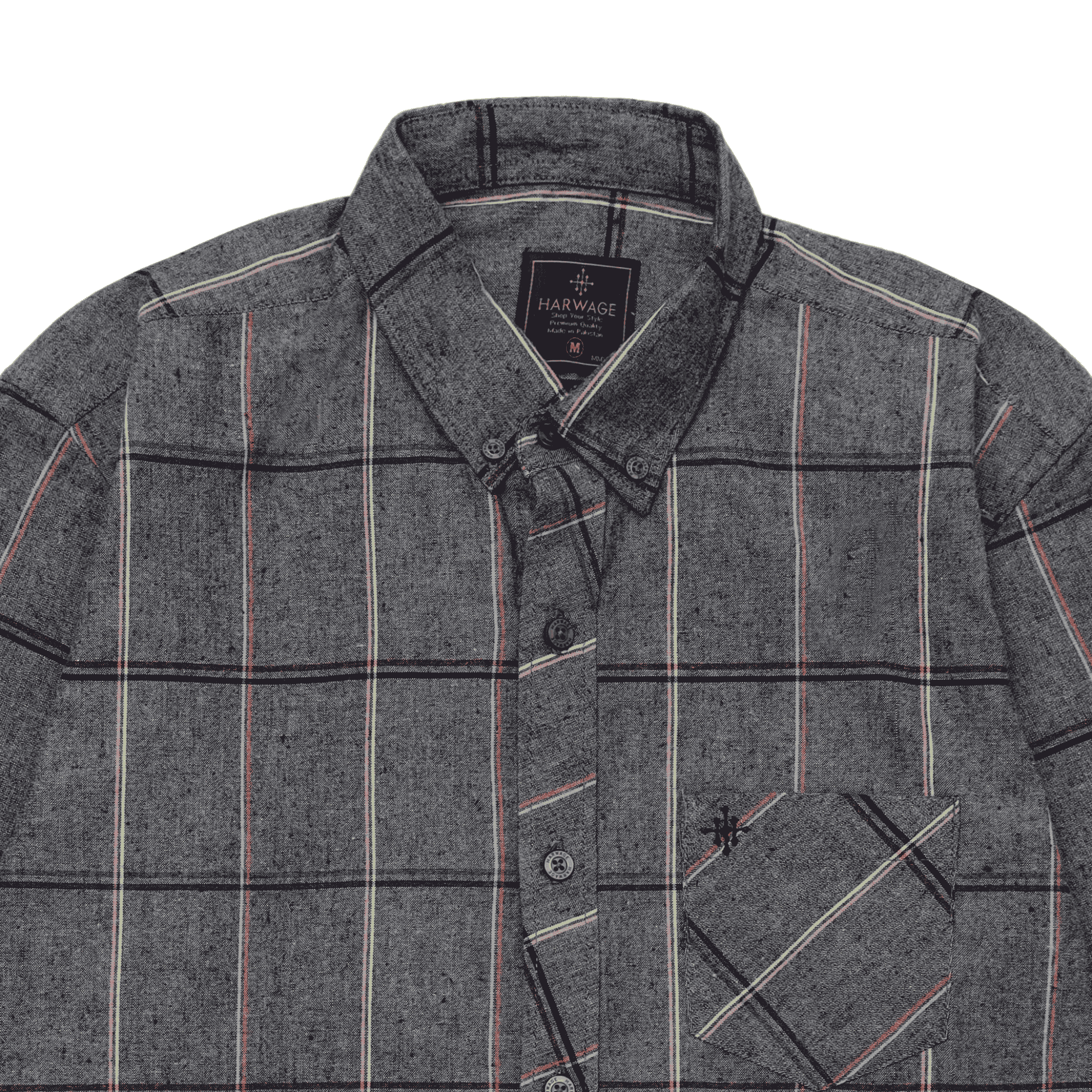 Men Grey Checkered Casual Shirt - Harwage