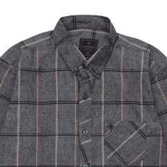 Men Grey Checkered Casual Shirt