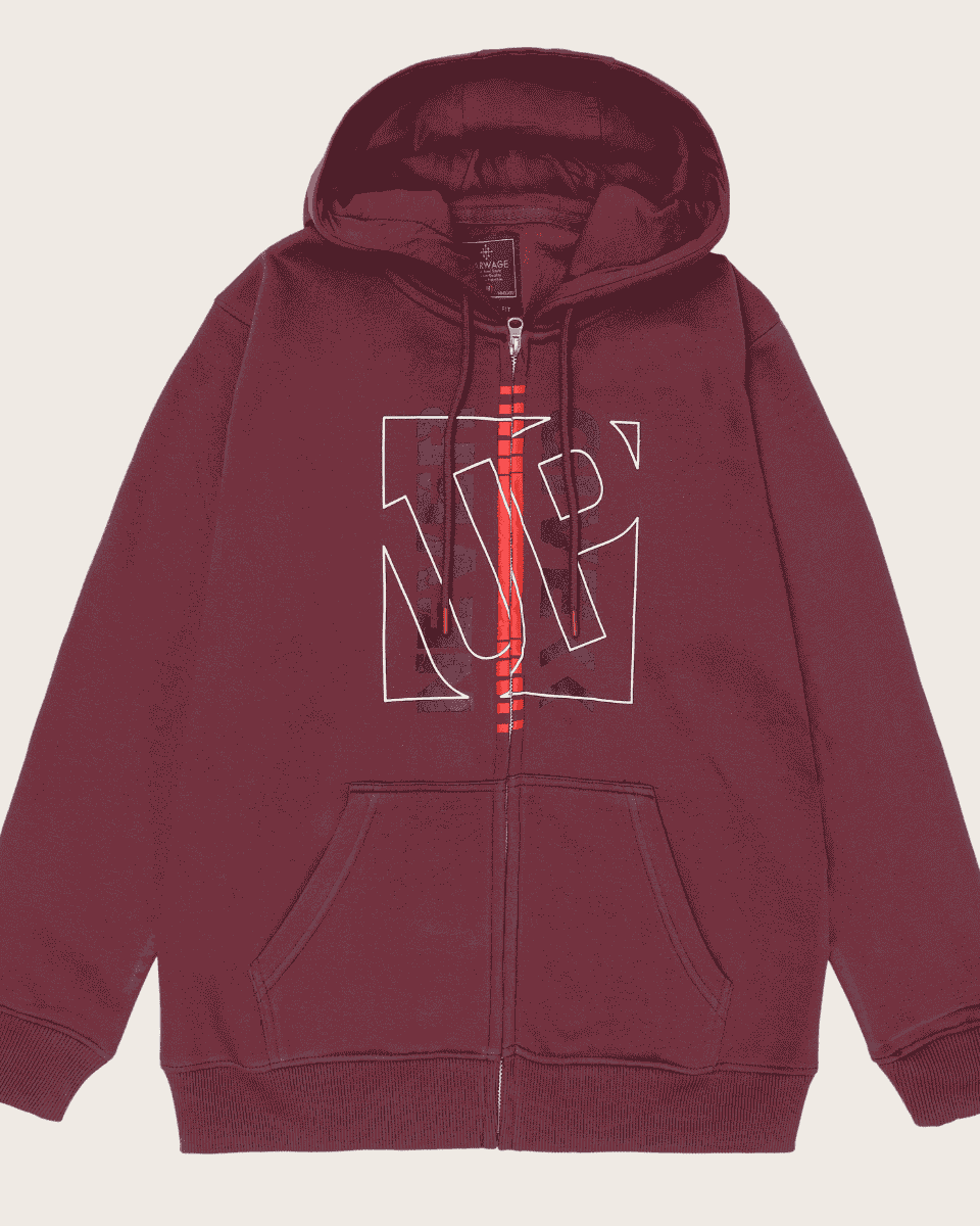 Men Regular Fit Hoodie - Maroon - Harwage