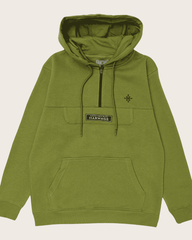 Men Regular Fit Hoodie – Olive Green - Harwage