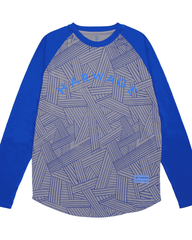 Men Printed Full-Sleeve T-Shirt - Grey/Blue - Harwage