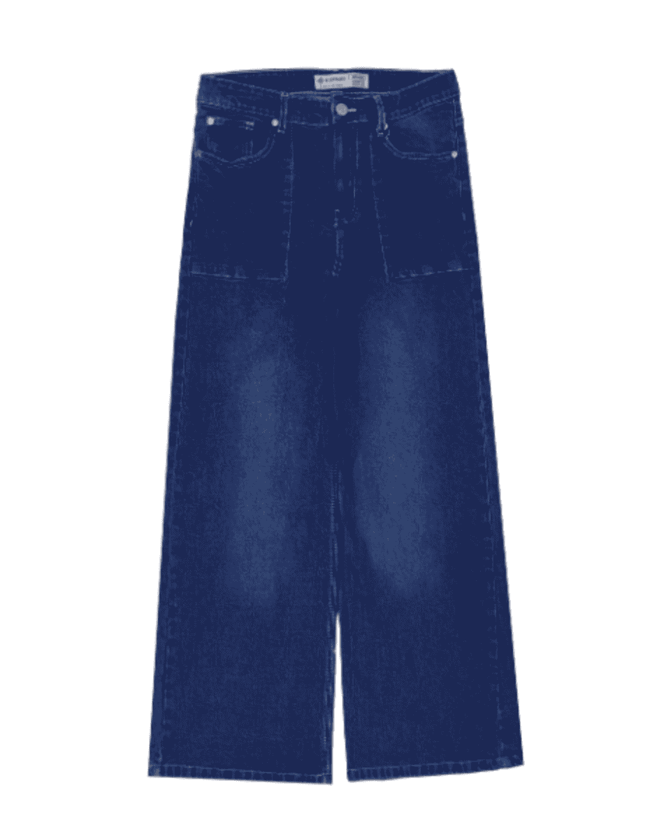 Women Stylish Blue Wide Leg Jeans - Harwage