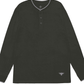 Men Ban Collar Full-Sleeve T-Shirt – Dark Charcoal - Harwage