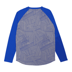 Men Printed Full-Sleeve T-Shirt - Grey/Blue