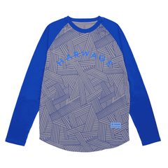 Men Printed Full-Sleeve T-Shirt - Grey/Blue