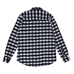 Men Casual Shirt Checkered - Checkered Black / White