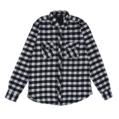 Men Casual Shirt Checkered - Checkered Black / White