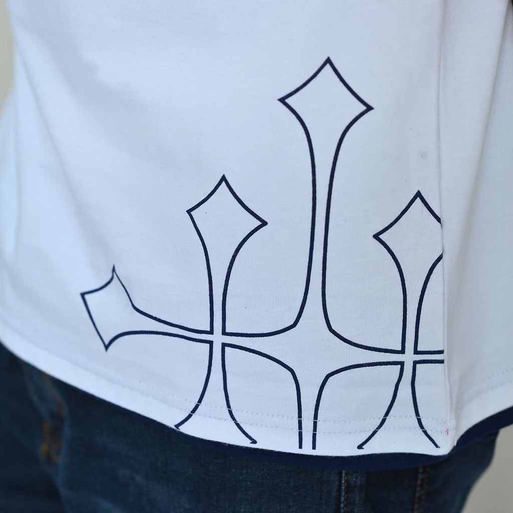 V Neck T Shirt - White