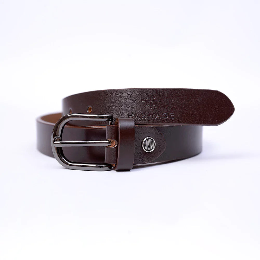 Women Basic Buckle Belt – Brown - Harwage
