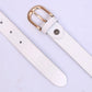 Women Basic Buckle Belt – White - Harwage