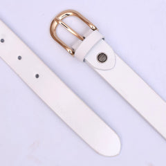 Women Basic Buckle Belt – White