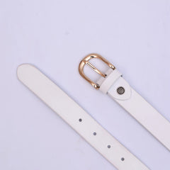 Women Basic Buckle Belt – White