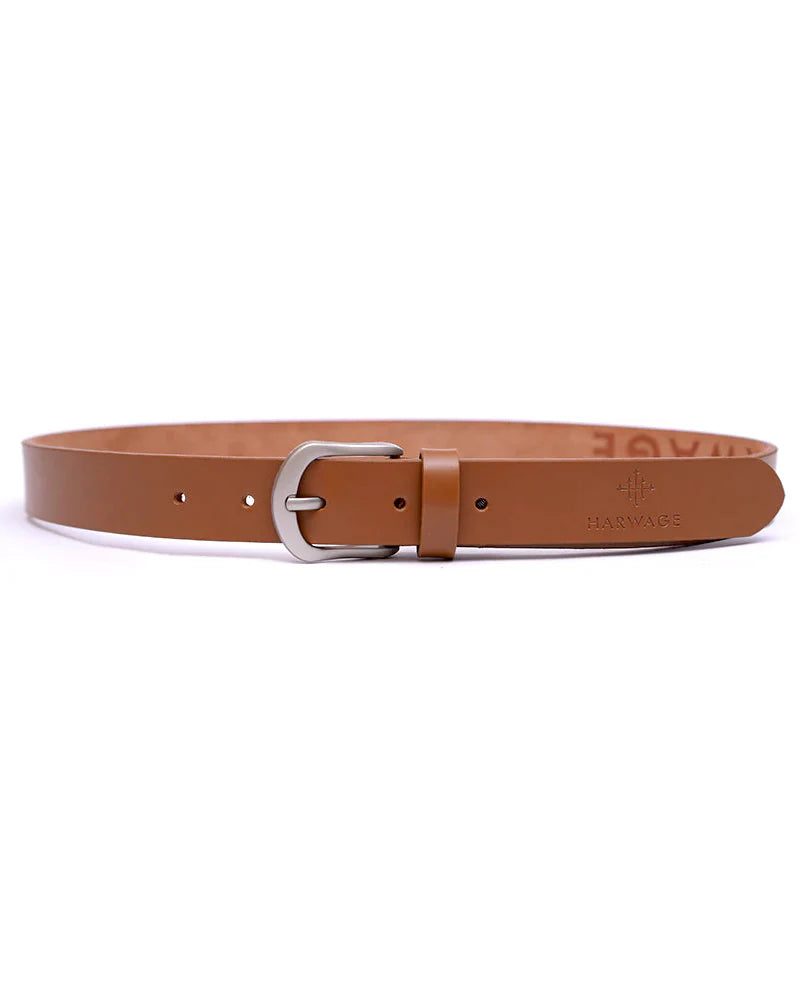 Women Basic Buckle Belt – Burnt Sienna Mustard - Harwage