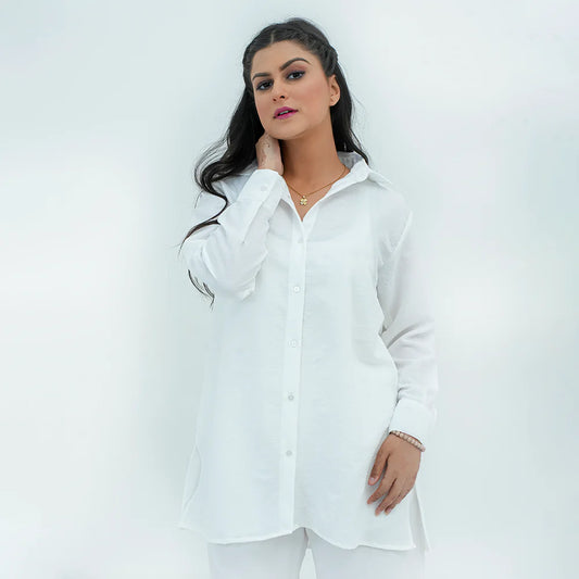 Women Basic Co-Ord Set - White - Harwage