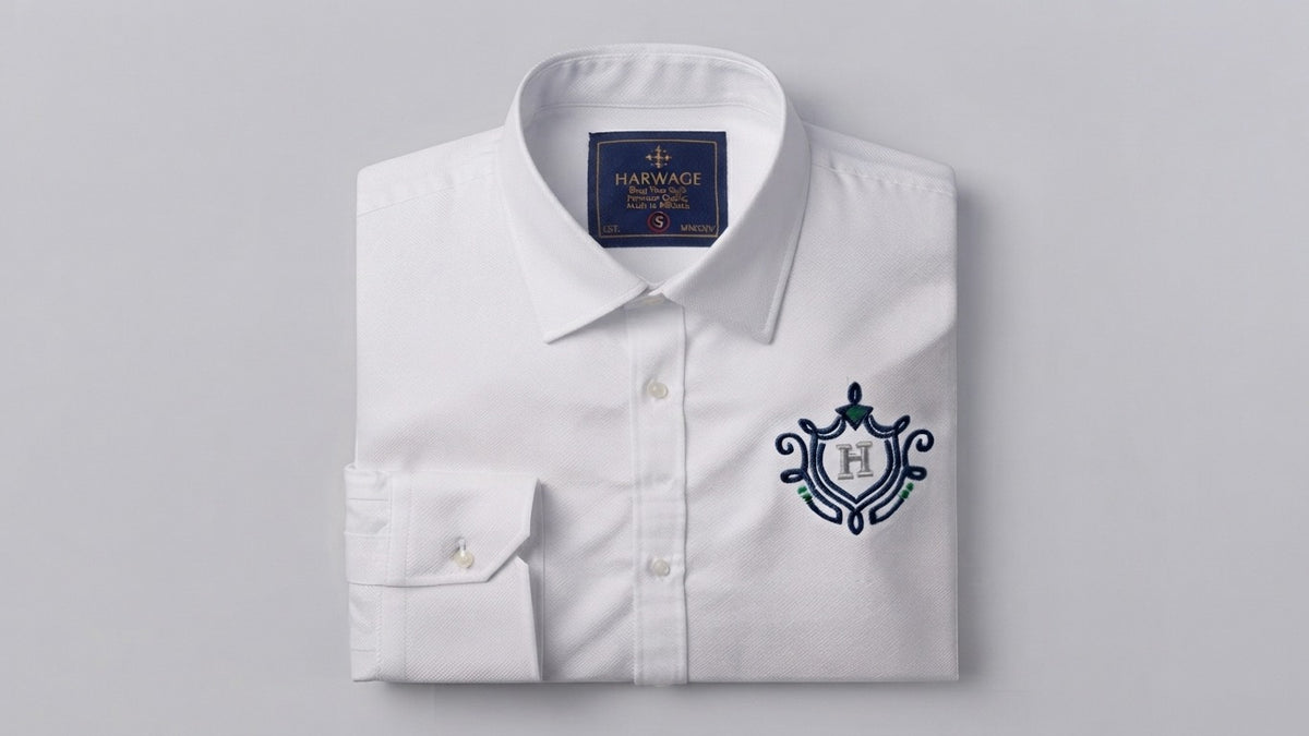 Men's Classic White Long-Sleeve Button-Down Shirt