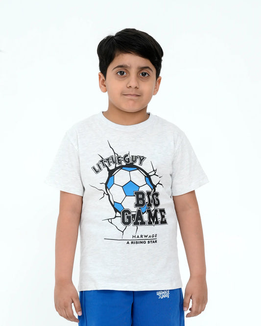 Junior Boys’ White Melange Graphic T-Shirt