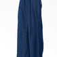 Wide Leg Denim Palazzo - Mid Blue