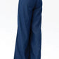 Wide Leg Denim Palazzo - Mid Blue