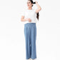 Wide Leg Denim Palazzo - LT Blue