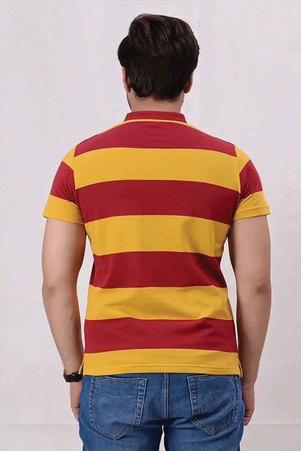 Mens winery stripe polo shirt