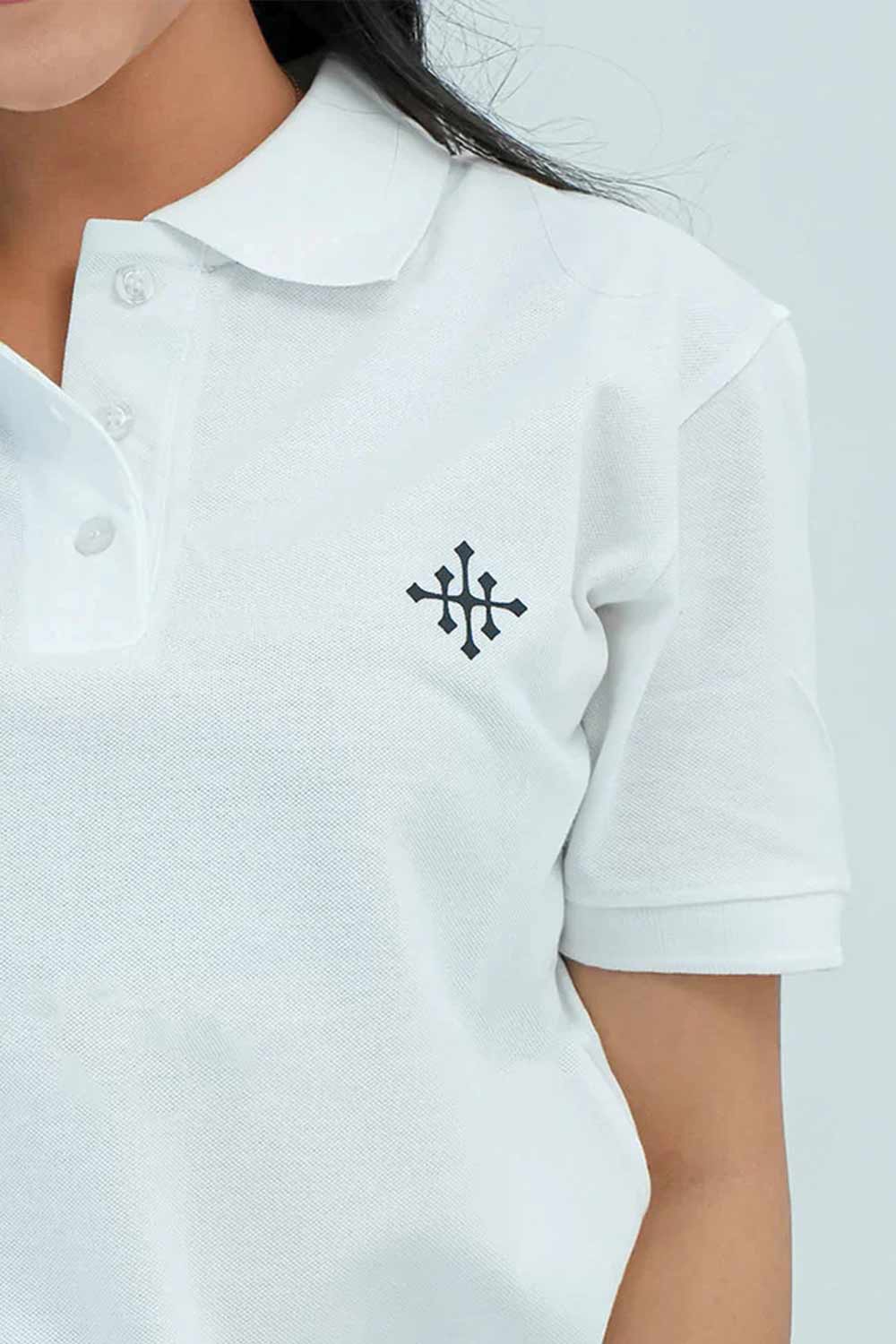 Women Basic Polo Shirt - White