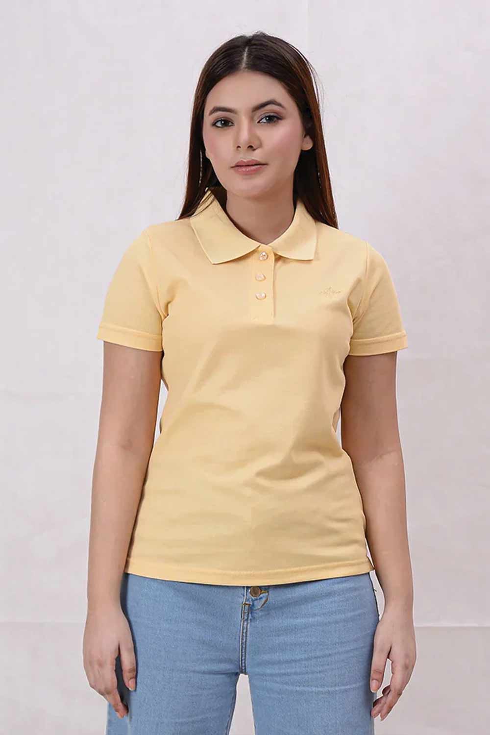 Women Basic Premium Polo Shirt - Sunlight
