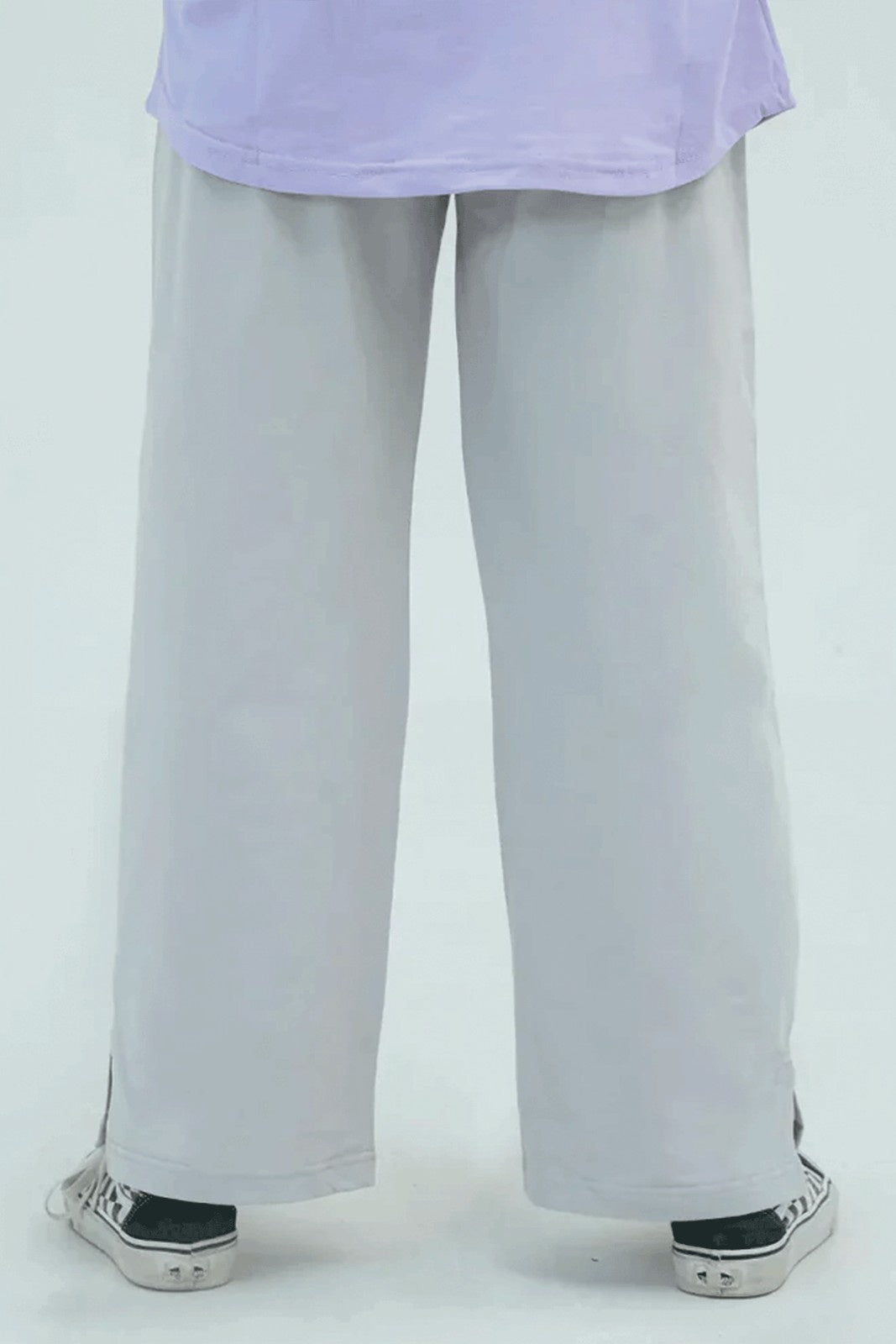 Women Basic Wide Leg Trouser - Quite Grey