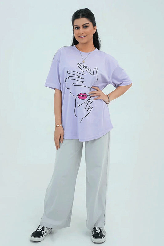 Women Basic Wide Leg Trouser - Quite Grey