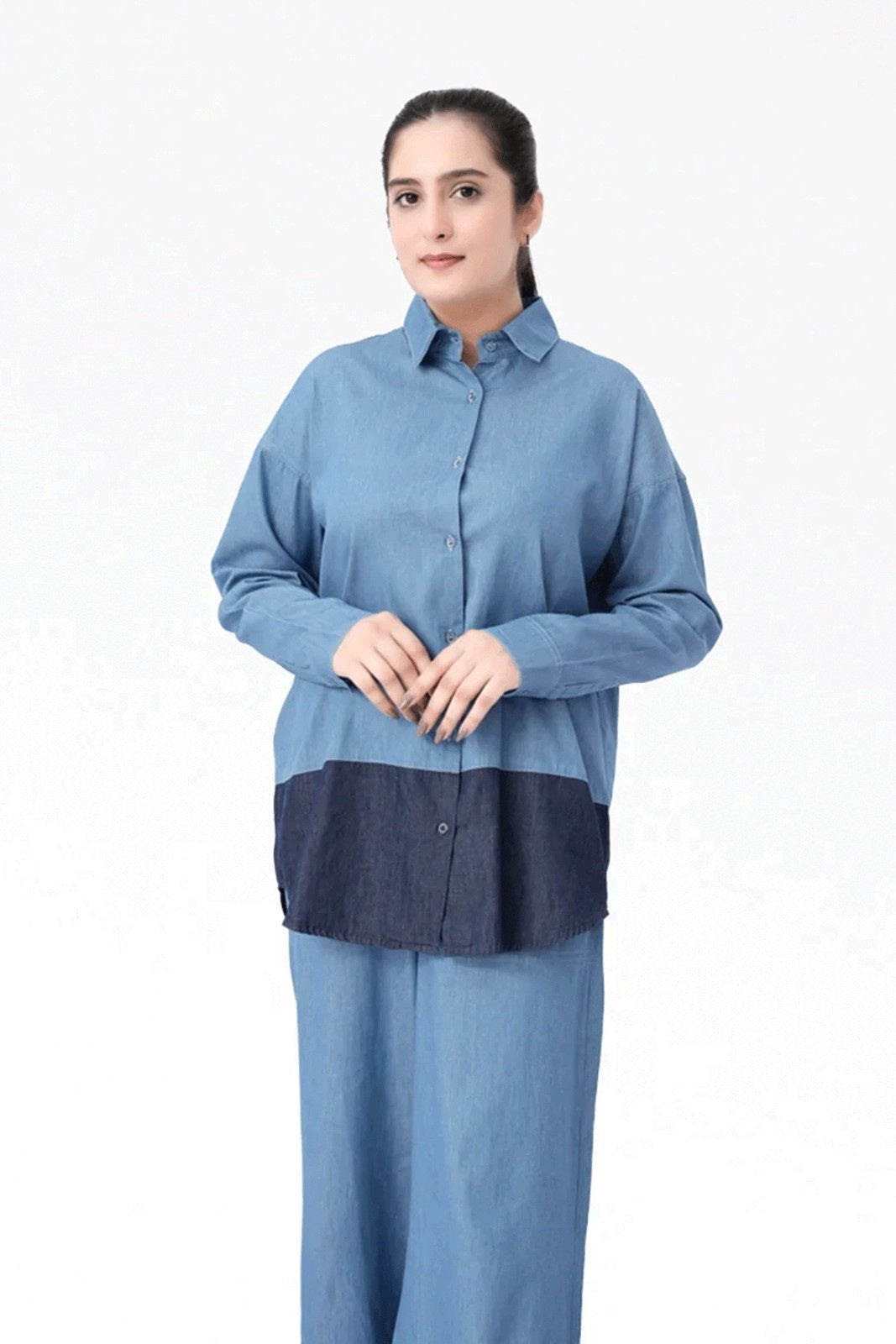 Women Denim Co-Ord Set – LT Blue