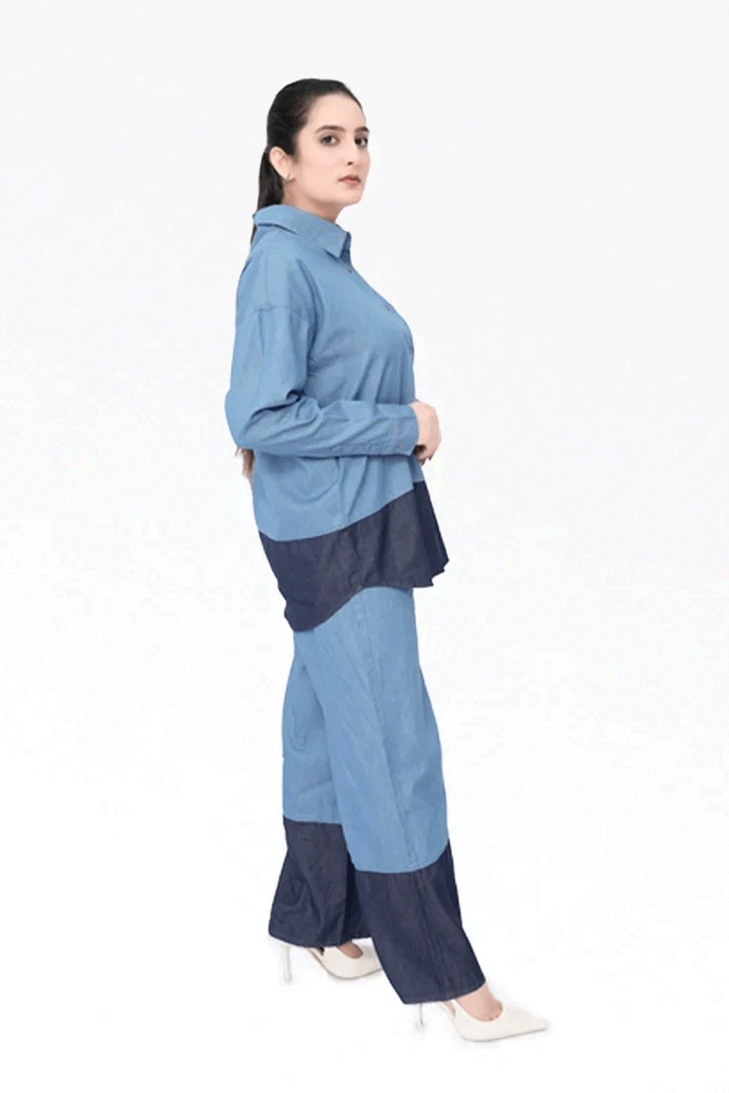 Women Denim Co-Ord Set – LT Blue
