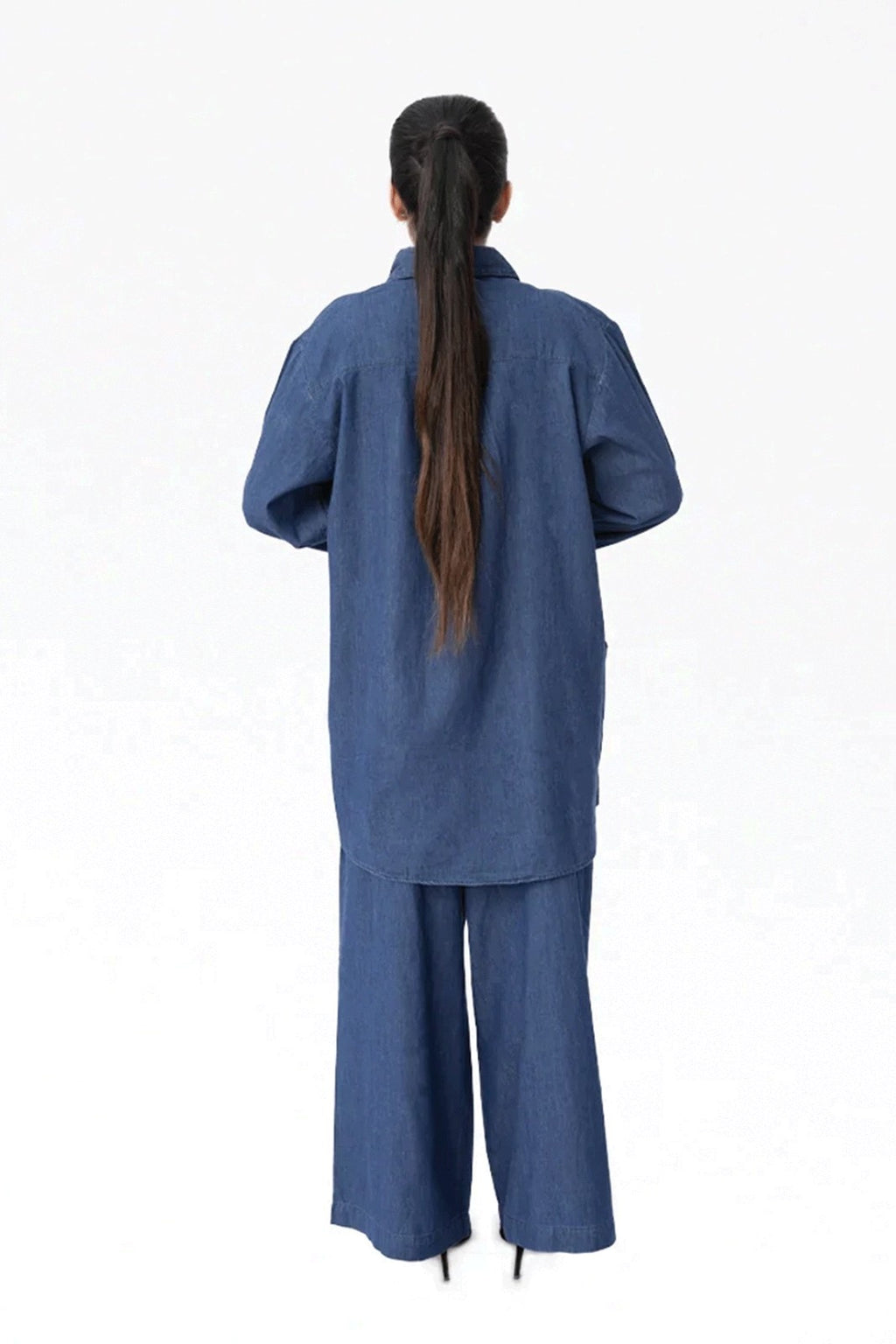 Women Denim Co-Ord Set – Mid Blue