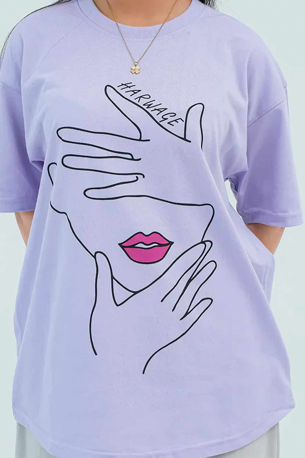 Women Graphic Oversized T-Shirt – Lavender