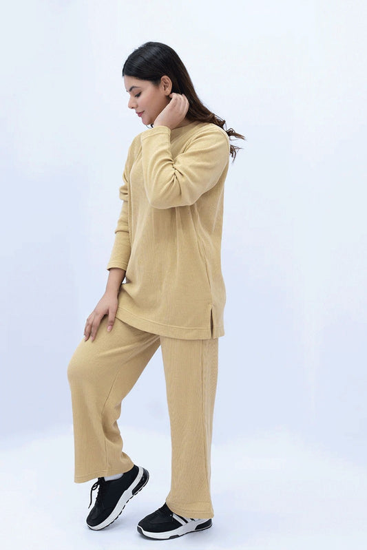 Women Plain Co-Ord Set - Beige