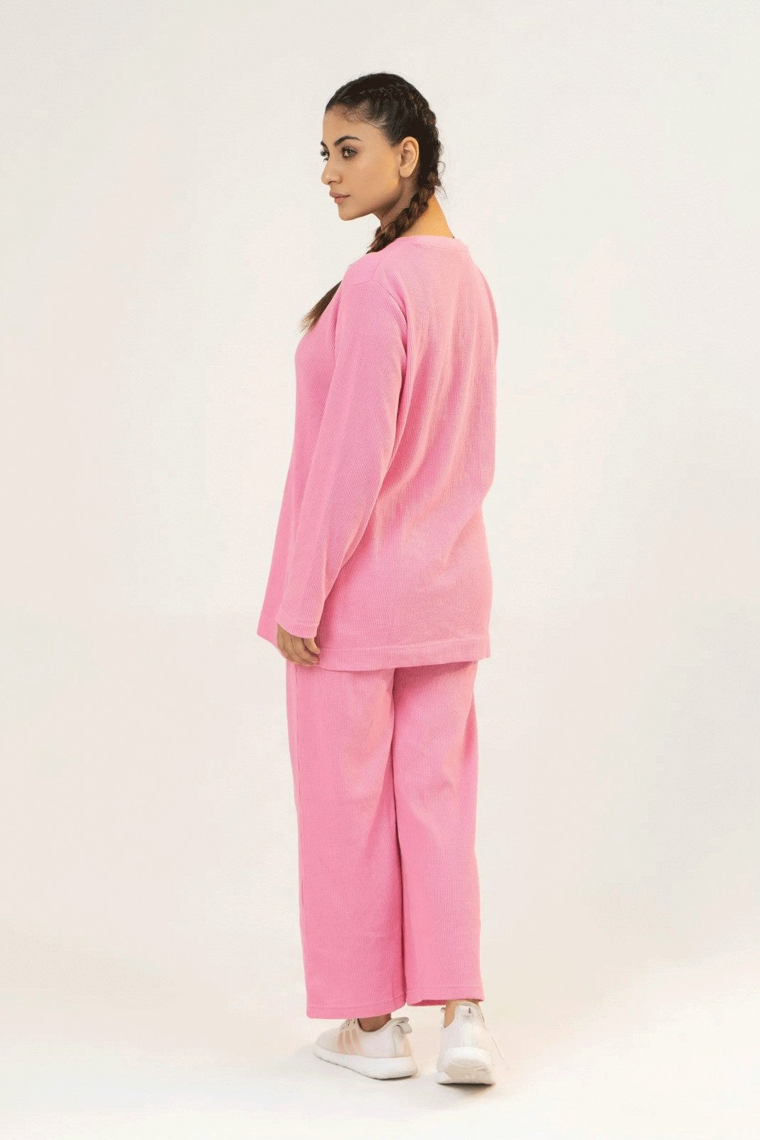 Women Plain Co-Ord Set - Pink