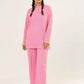 Women Plain Co-Ord Set - Pink