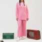 Women Plain Co-Ord Set - Pink