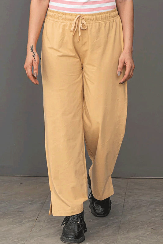 Women Trouser Wide Leg - Latte