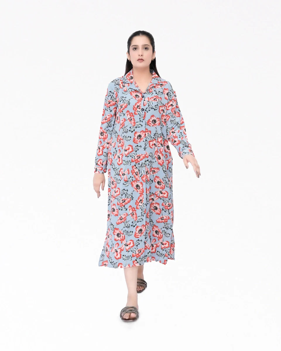 Women Maxi Dress - Moonstone Blue