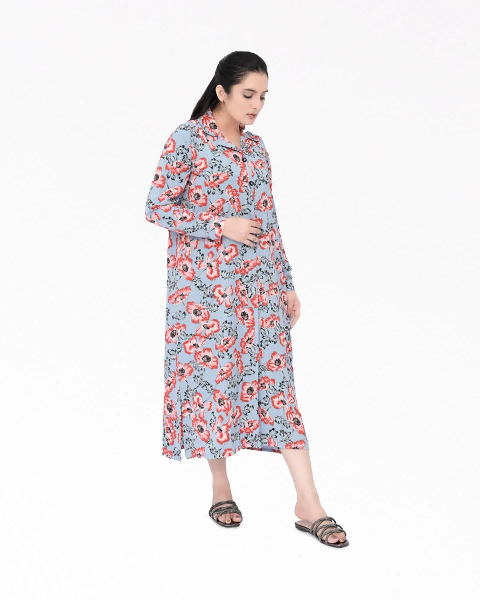 Women Maxi Dress - Moonstone Blue