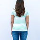 Women Striped T Shirt - Paradise/White