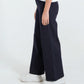 Women Stripped Wide Leg Jeans - Navy Blue
