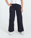 Women Stripped Wide Leg Jeans - Navy Blue